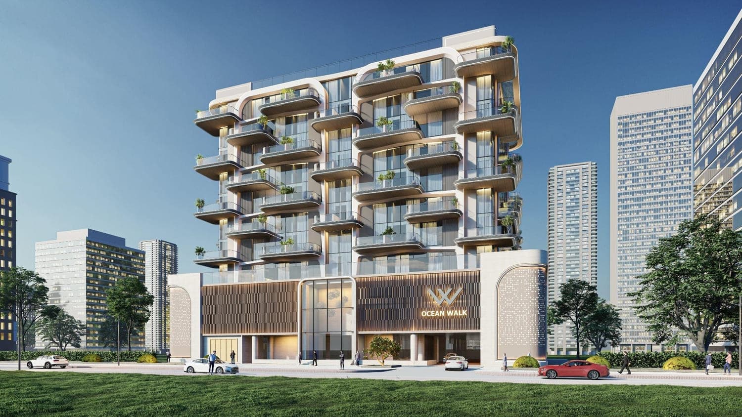 Wellington Ocean Walk by Wellington Developments, Dubai Islands. Render supplied by developer.