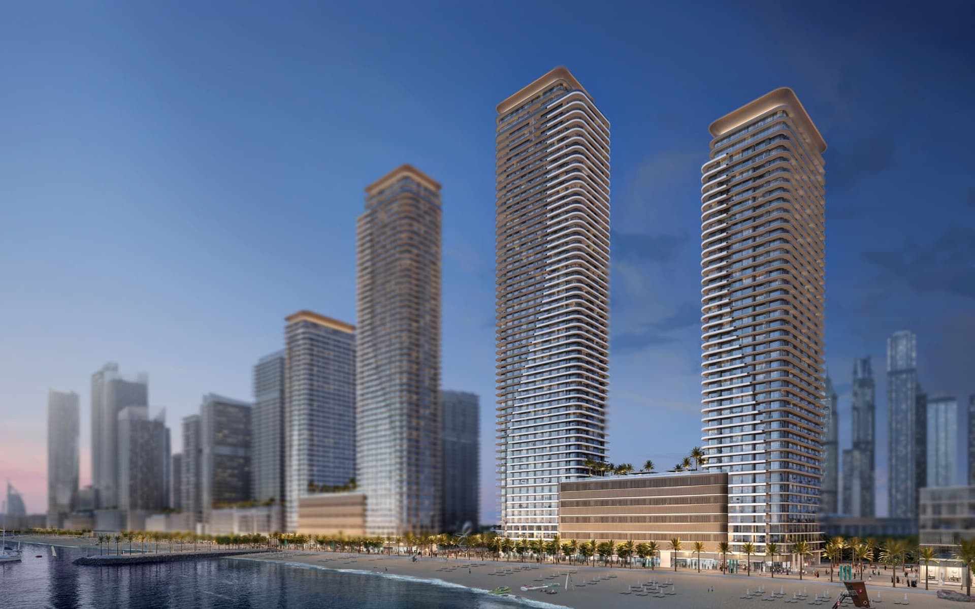 Bayview by Address Resorts by Emaar, Emaar Beach Front. Render supplied by developer.