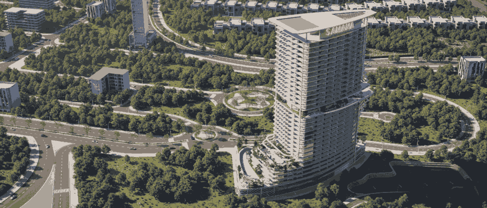 Samana Barari Heights by Samana, Majan. Render supplied by developer.