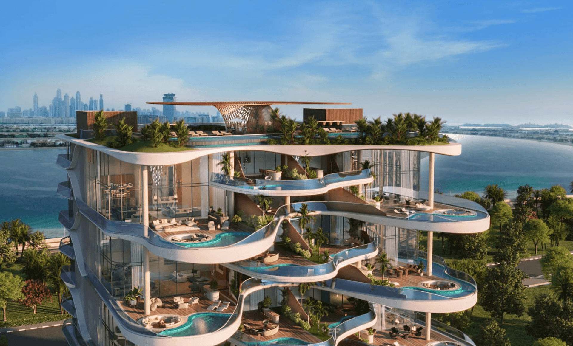 One Crescent Palm by AHS Properties, Palm Jumeirah. Render supplied by developer.