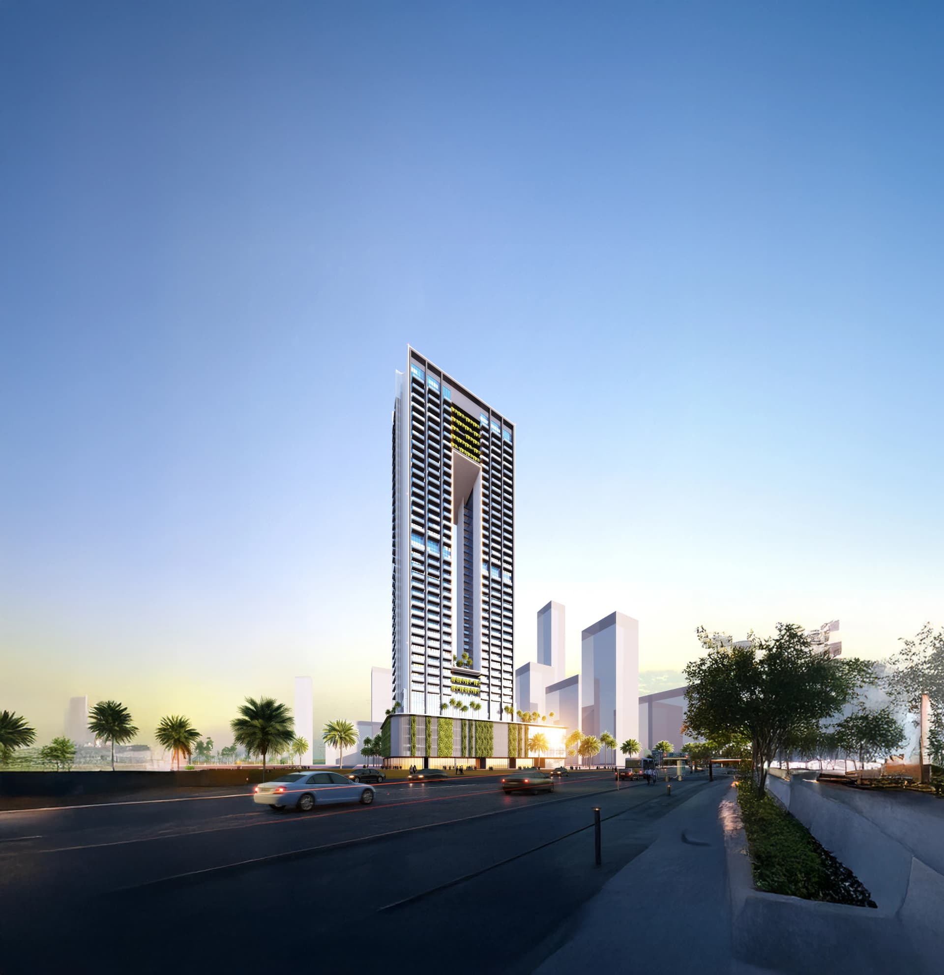 SkyGate Tower by Tiger, JVT (Jumeirah Village Triangle). Render supplied by developer.