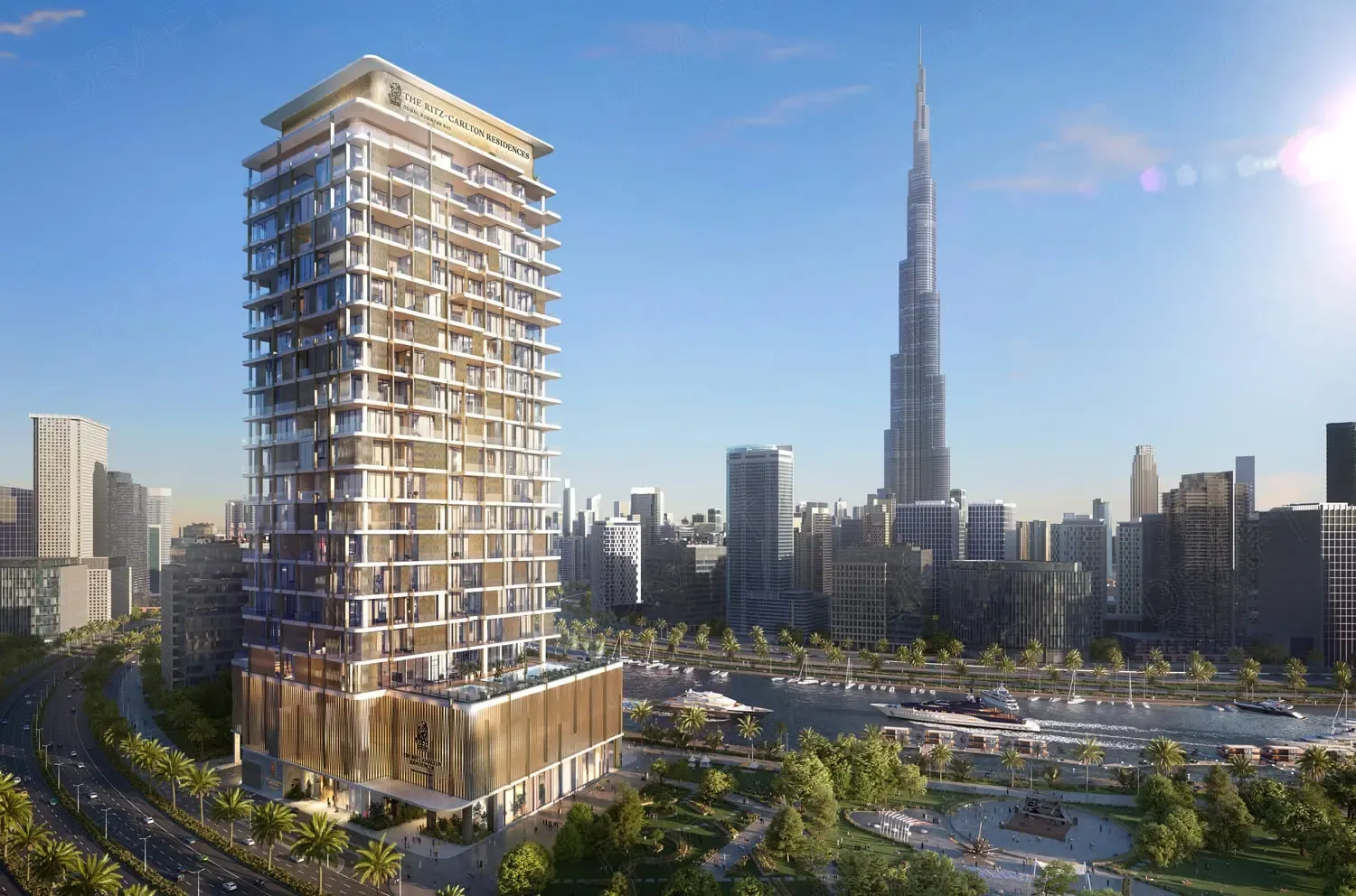 The Ritz-Carlton Residences by Al Hamra Real Estate Developer, Al Jaddaf. Render supplied by developer.