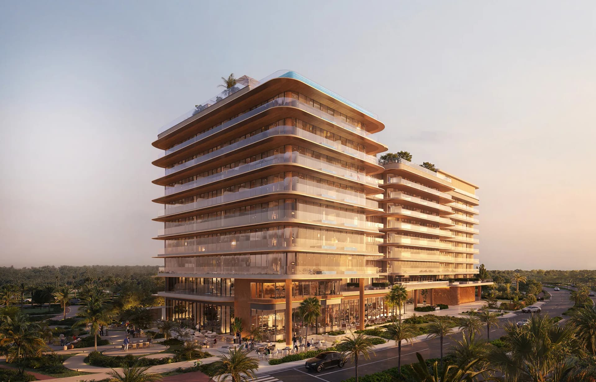 Soleva Beach Residences by Al Huzaifa Properties, Al Marjan Island. Render supplied by developer.