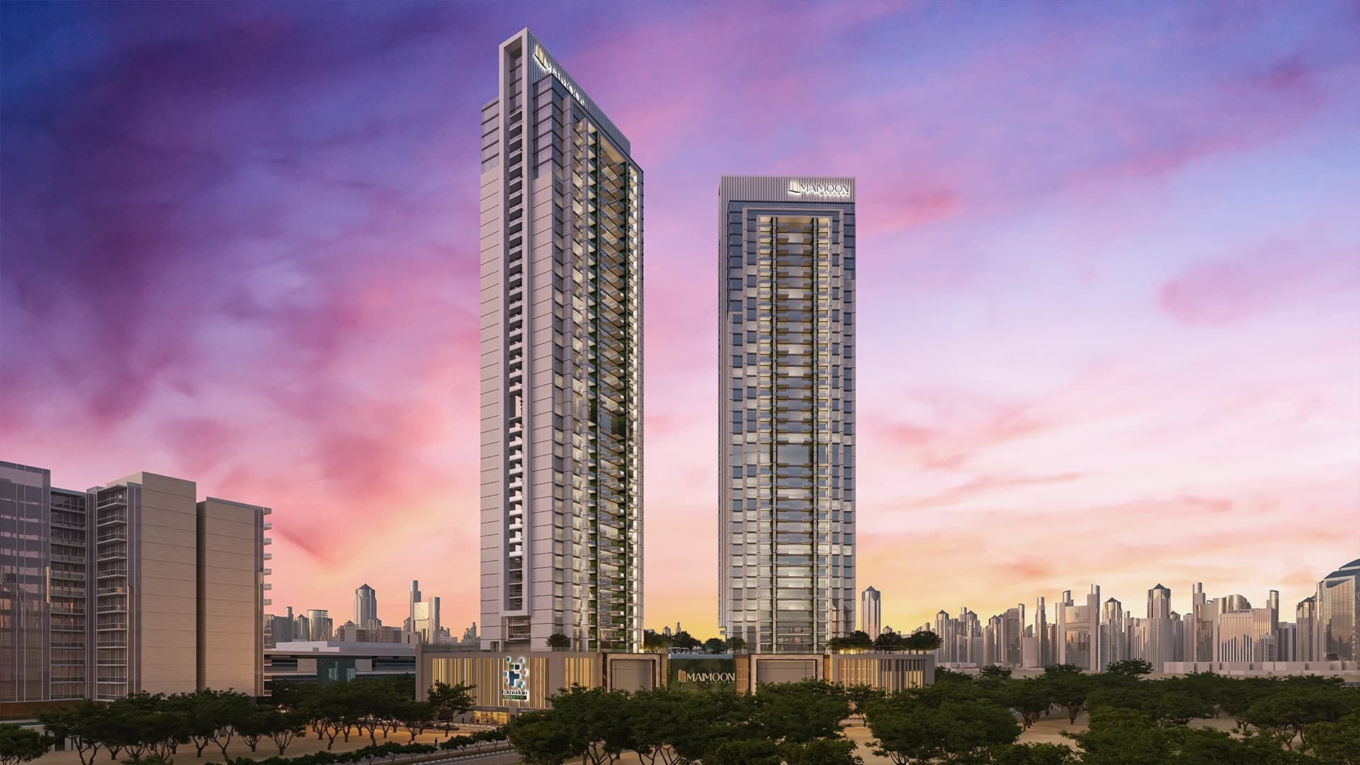Maimoon Gardens by Fakhruddin Properties, JVC (Jumeirah Village Circle). Render supplied by developer.