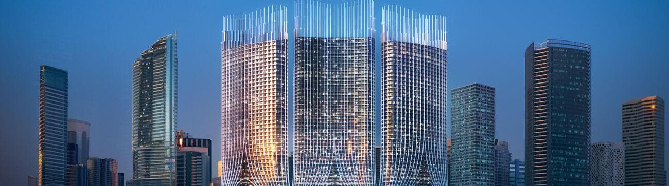 Binghatti Skyrise by Binghatti, Business Bay. Render supplied by developer.