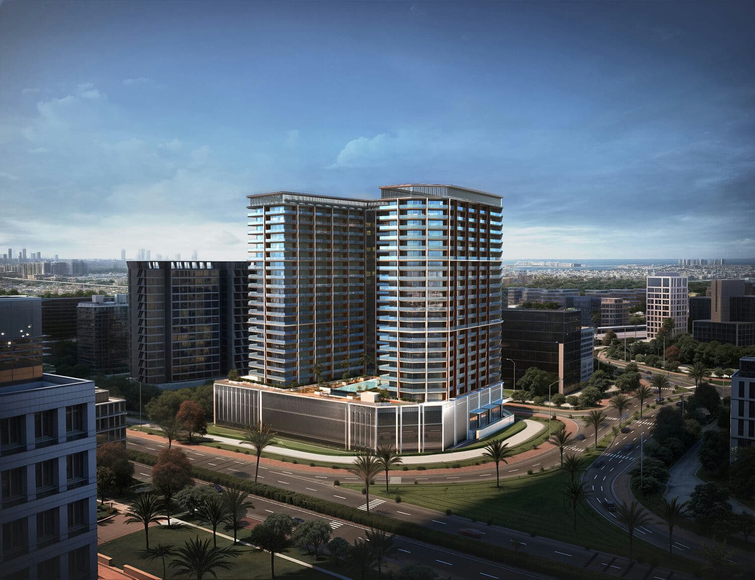 Binghatti Ghost by Binghatti, Al Jaddaf. Render supplied by developer.