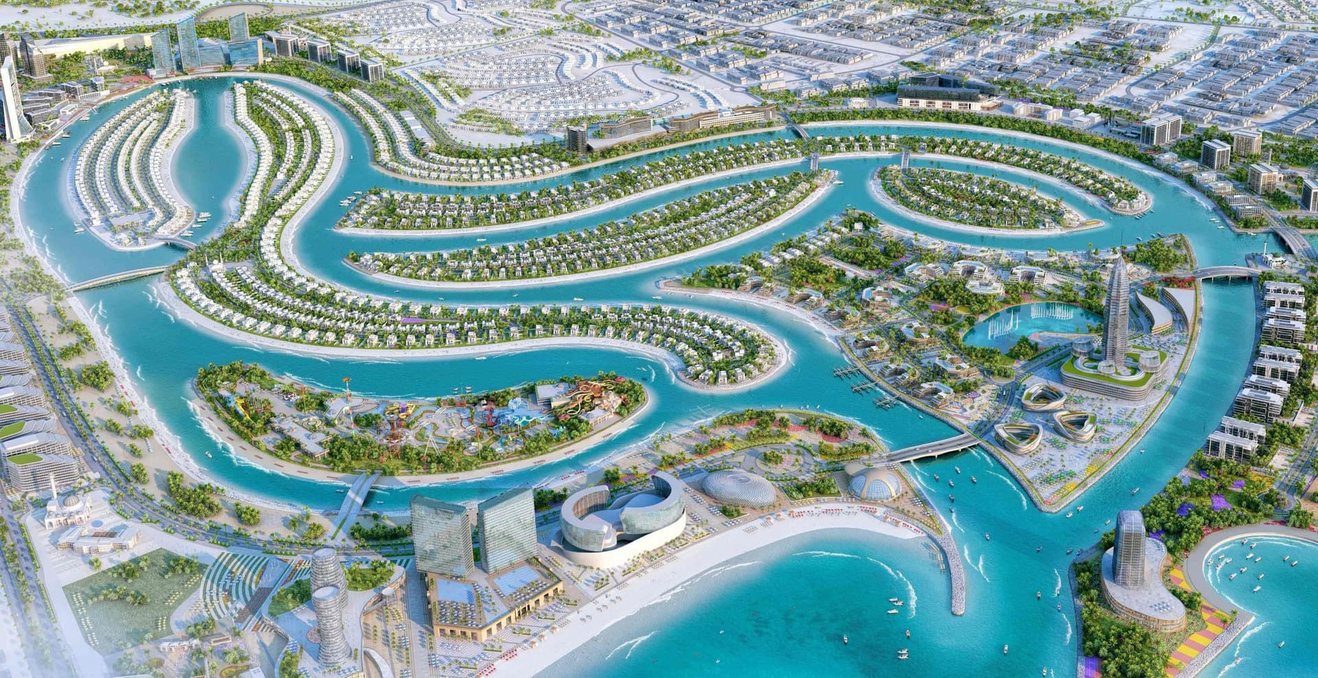Sun Island Villas by Ajmal Makan, Al Hamriya. Render supplied by developer.