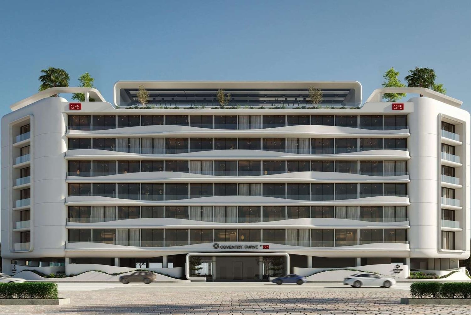 Coventry Curve by GFS Developments in Dubai Industrial City, render supplied by developer