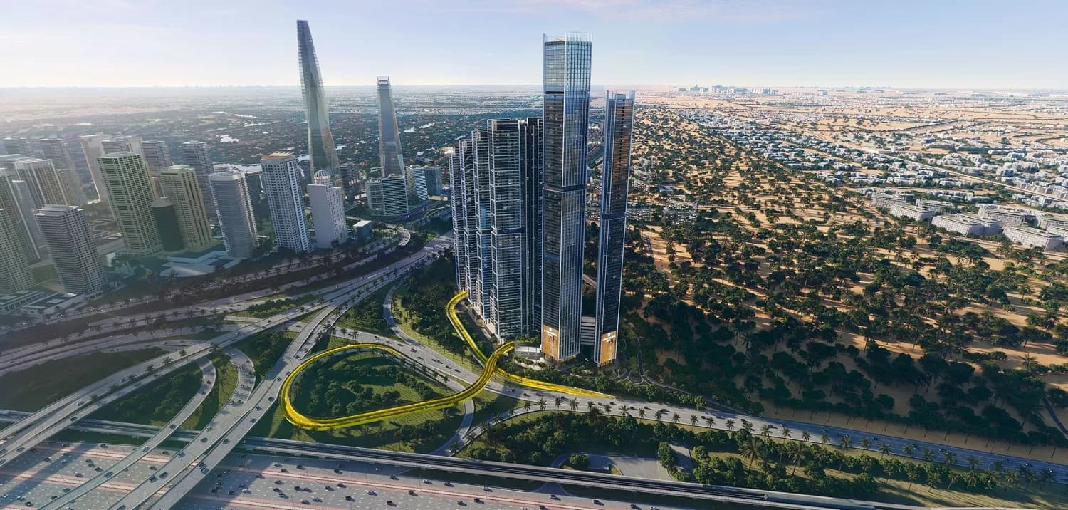 The Pinnacle at Sobha Central by Sobha, Jebel Ali First. Render supplied by developer.