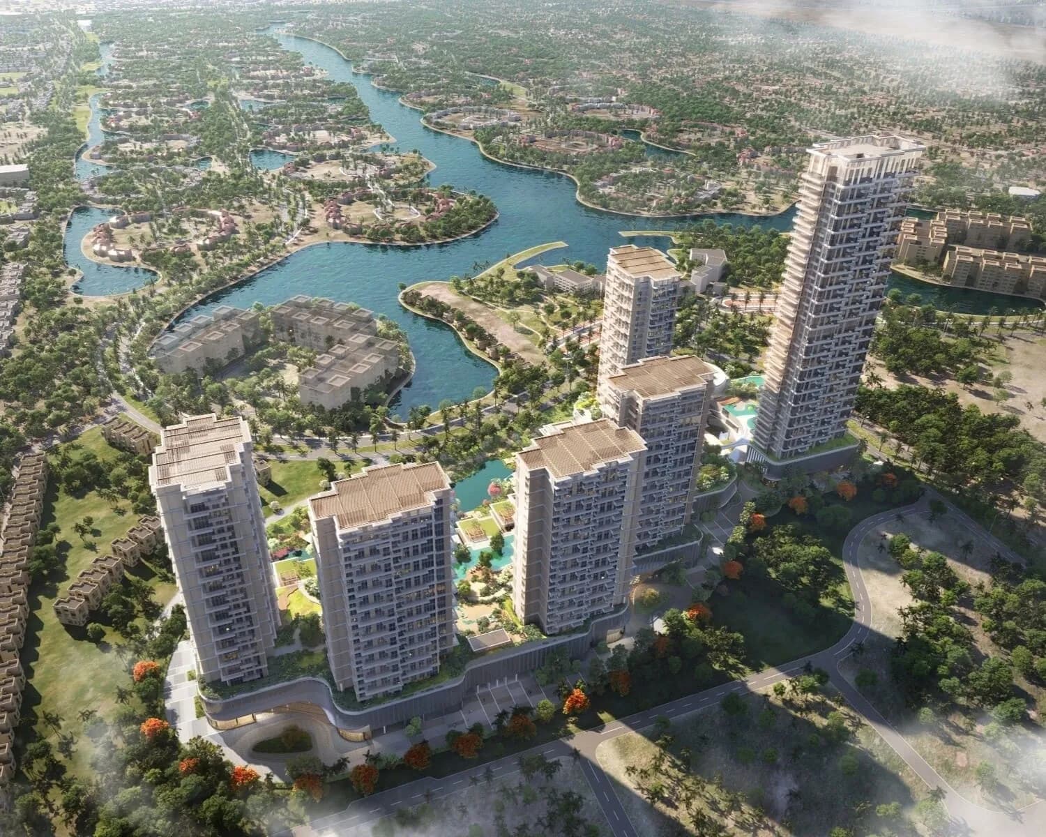 Serenia District East Residences by Palma Holding, Jumeirah Islands. Render supplied by developer.