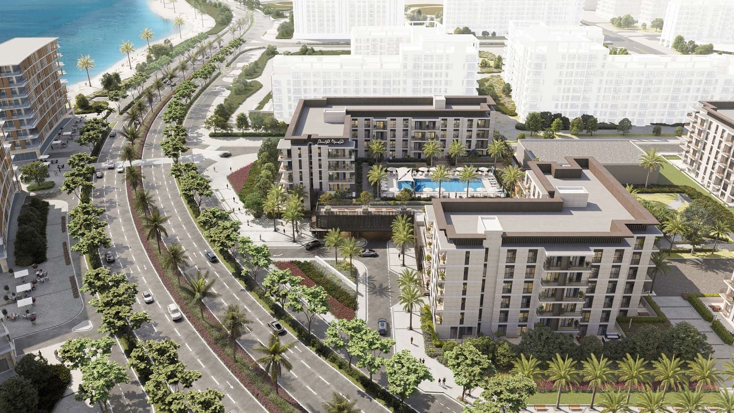 Aysha Residences 1 and 2 by Eagle Hills, Maryam Island. Render supplied by developer.