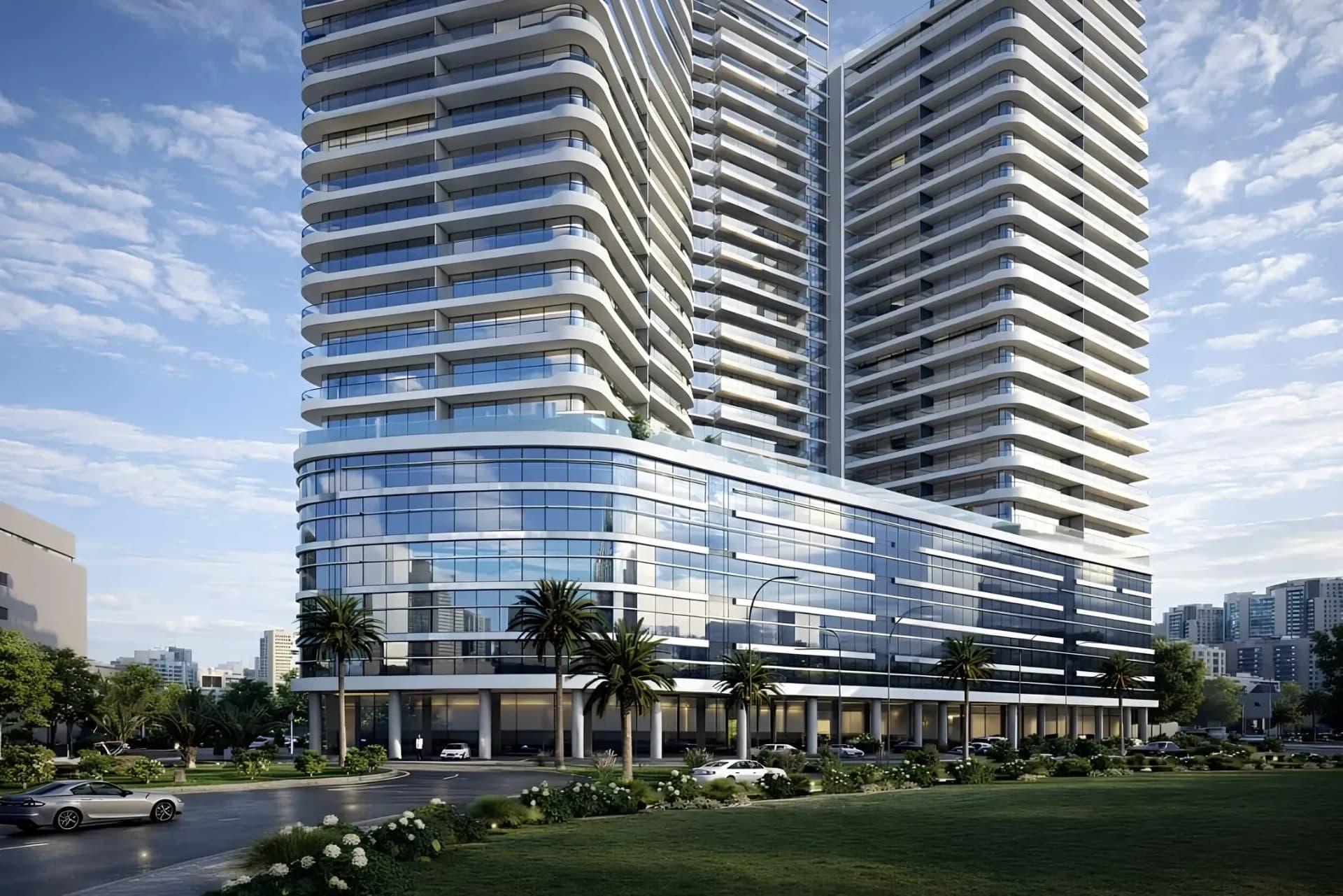 Amwaj Tower by GJ Properties, Al Rumailah 3. Render supplied by developer.