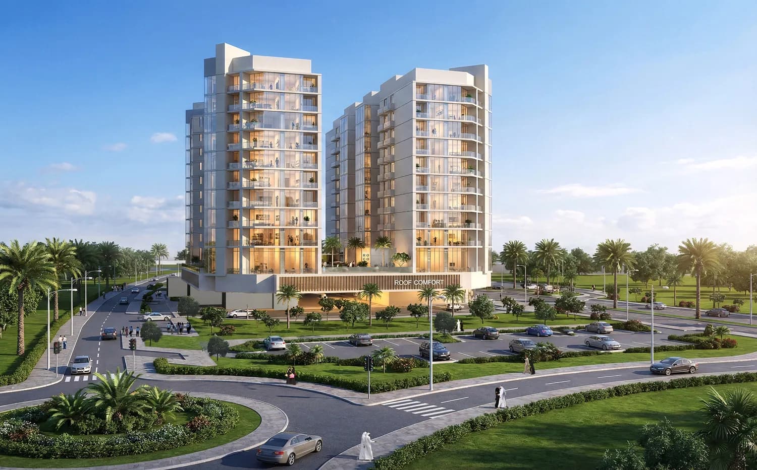 Roof Comfort by Roof Enterprises & Development, Dubailand Residence Complex. Render supplied by developer.