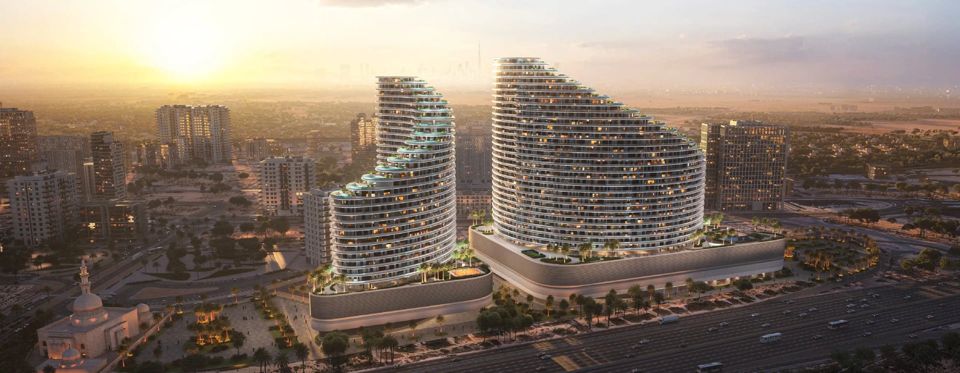 Binghatti Skyflame by Binghatti, Majan. Render supplied by developer.