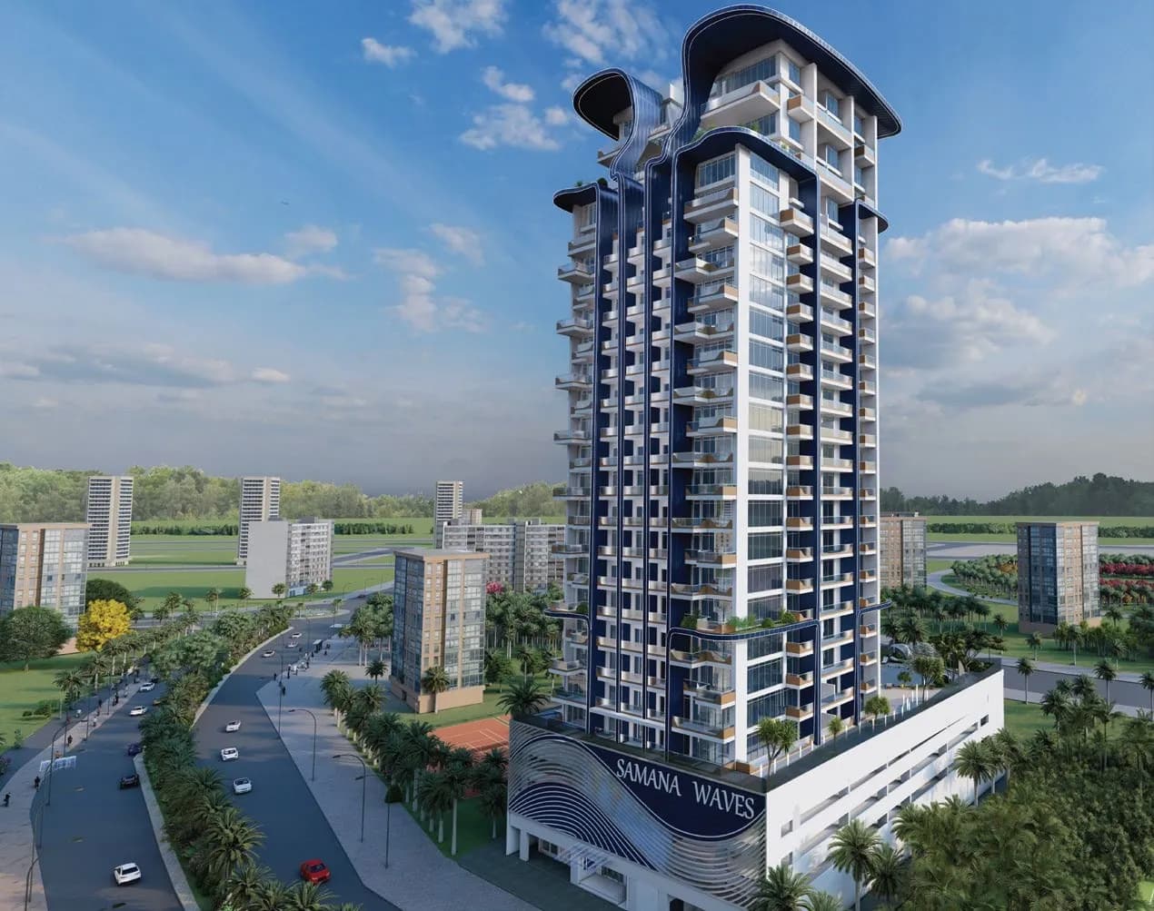 Samana Waves by Samana, JVC (Jumeirah Village Circle). Render supplied by developer.