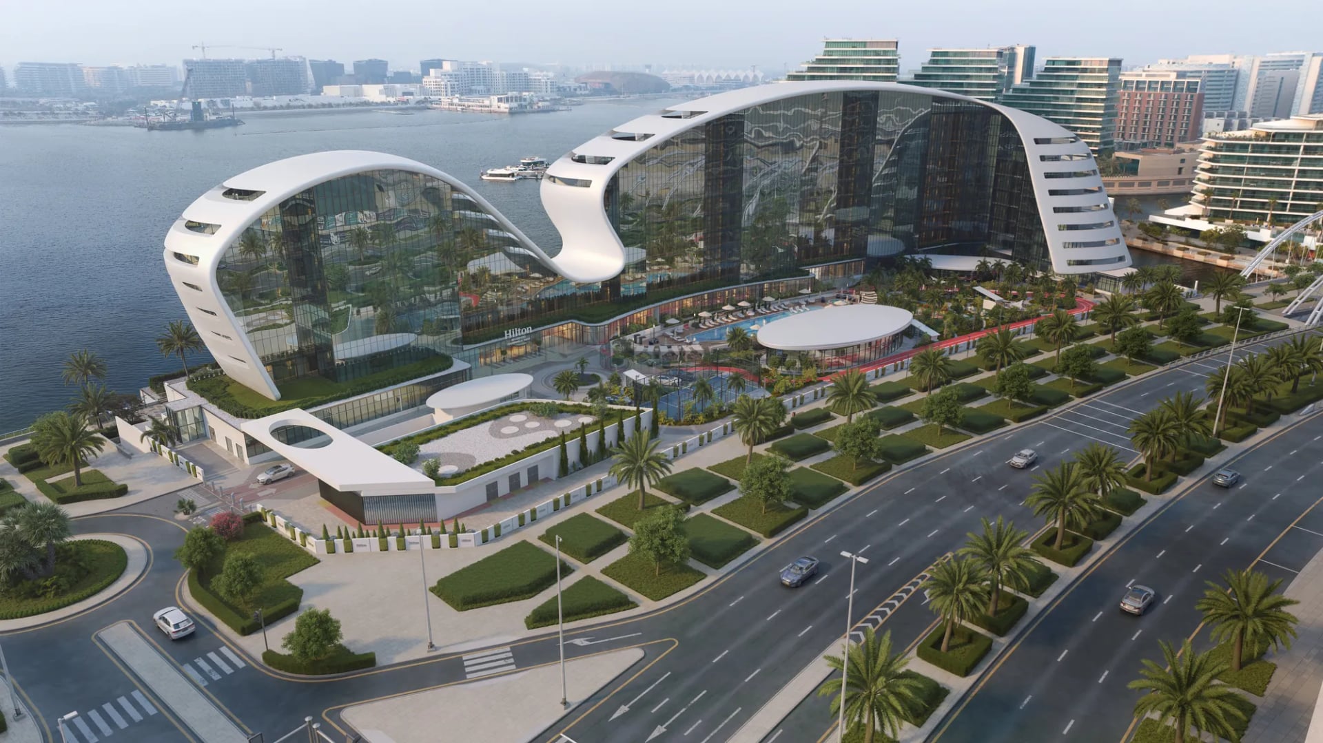 Hilton Residences Abu Dhabi Al Raha by Emirates Developments, Abu Dhabi Industrial City. Render supplied by developer.