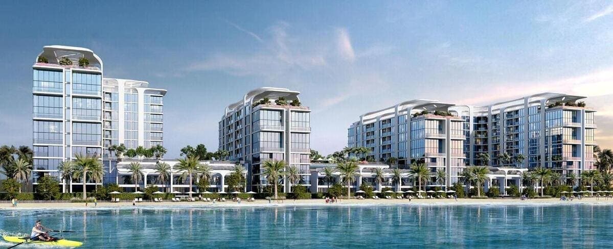 Starline Beach Residences by Sobha, Siniya Island. Render supplied by developer.