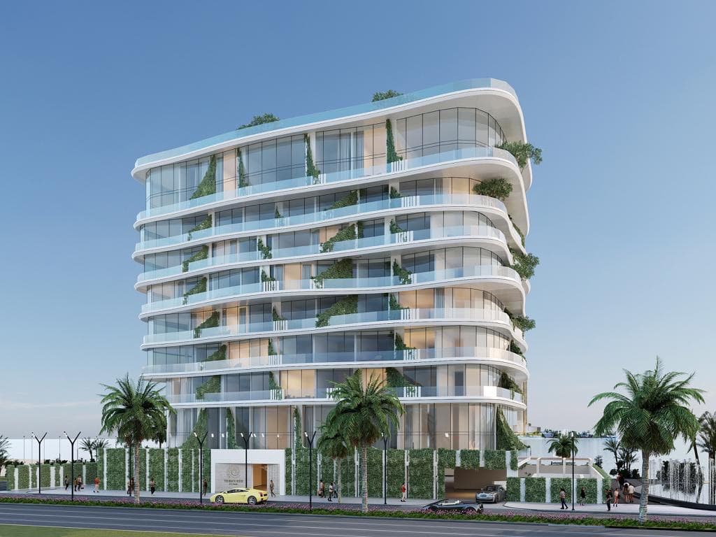 The Beach House by Range Development, Al Marjan Island. Render supplied by developer.