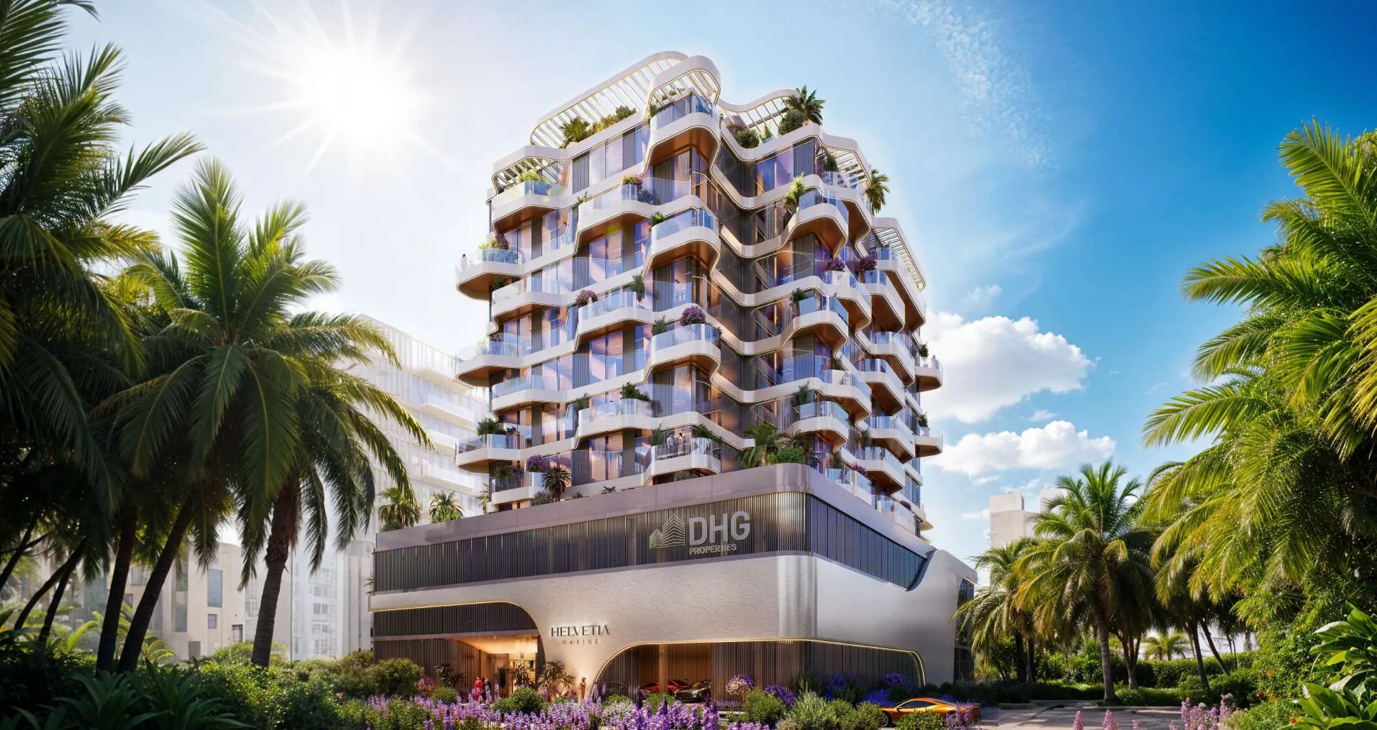 Helvetia Marine by DHG by DHG Properties, Palm Deira. Render supplied by developer.