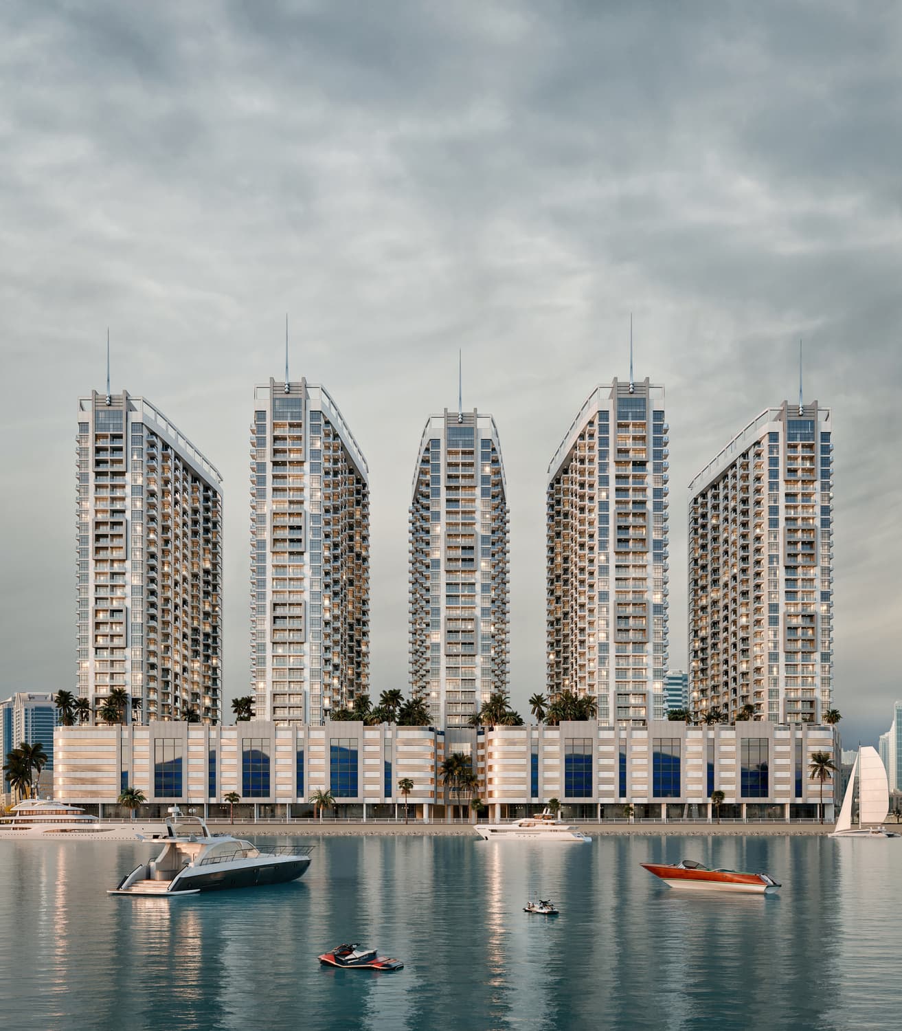 Ajman Creek Towers by GJ Properties, Al Rashidiya 1. Render supplied by developer.