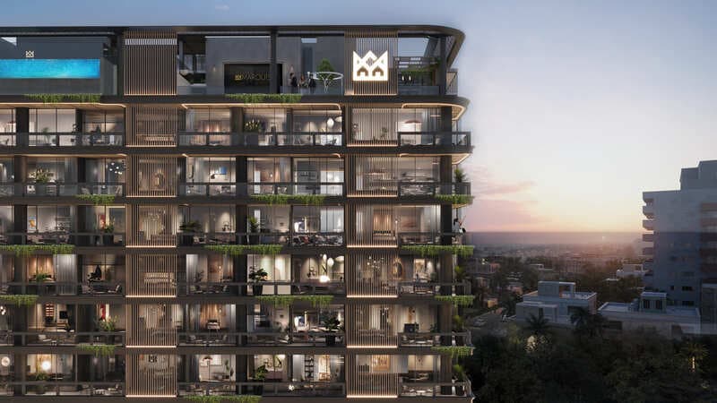 Marquis Vista by Marquis Developers, Dubailand Residence Complex. Render supplied by developer.