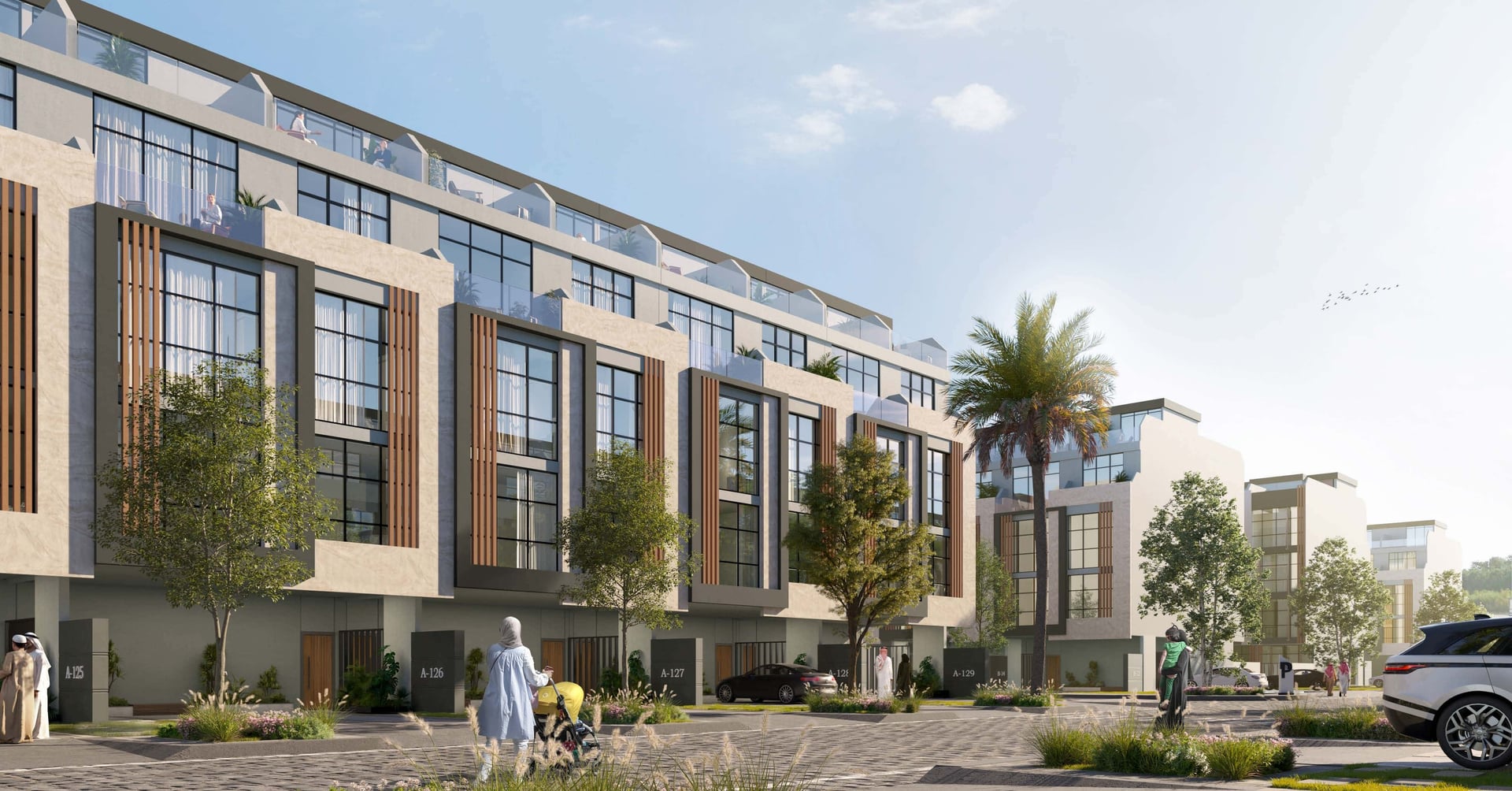 Reportage Village Khalifa City by Reportage, Khalifa City. Render supplied by developer.