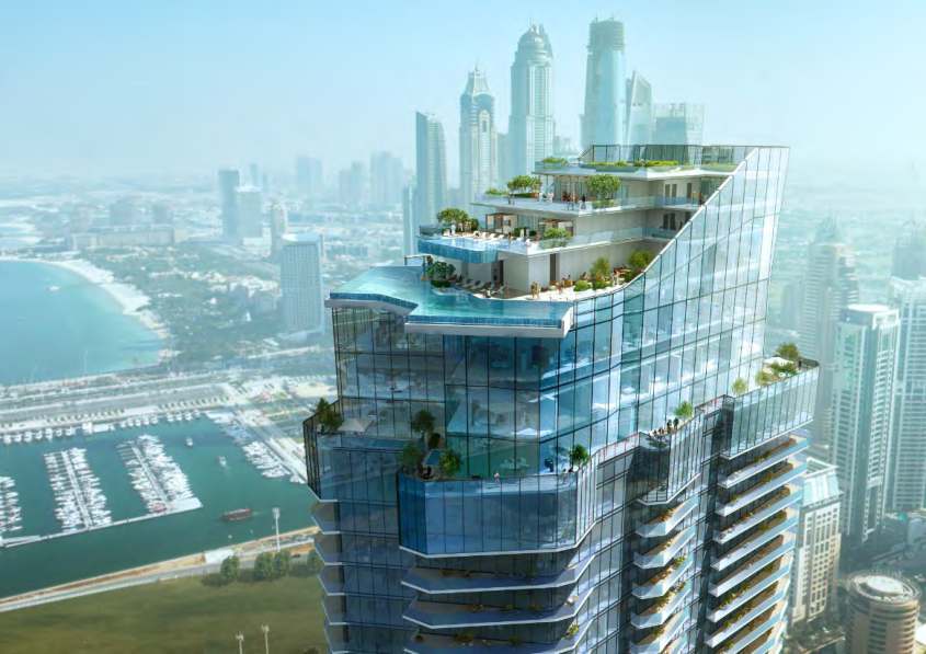 Habtoor Grand Residences by Al Habtoor, Jumeirah Beach Residence (JBR). Render supplied by developer.
