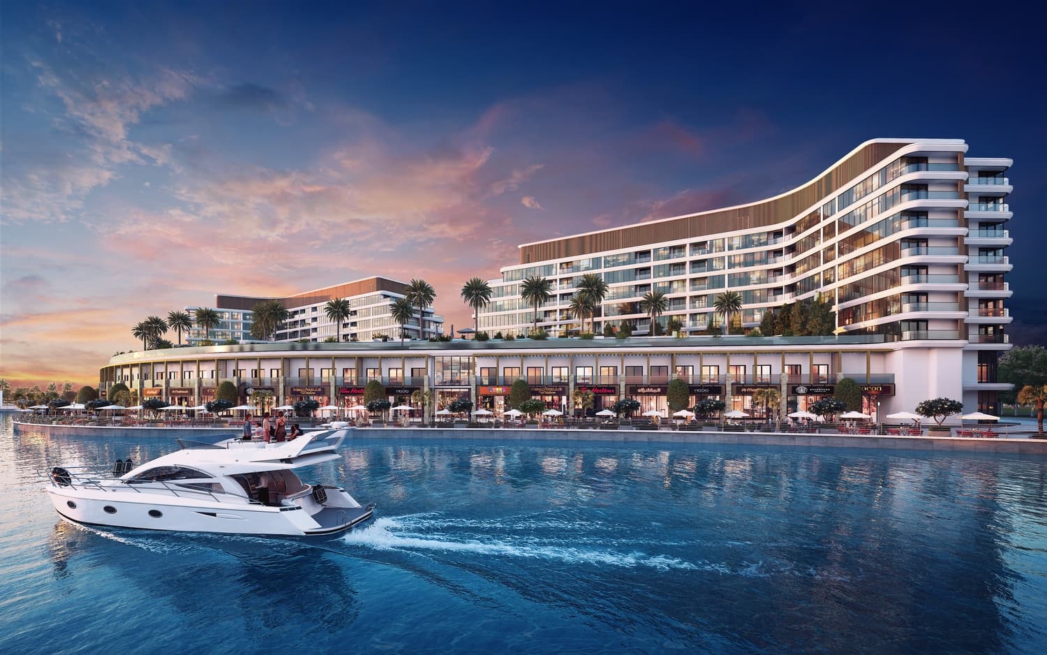 Pearlside Marina Residences by Sobha, Siniya Island. Render supplied by developer.