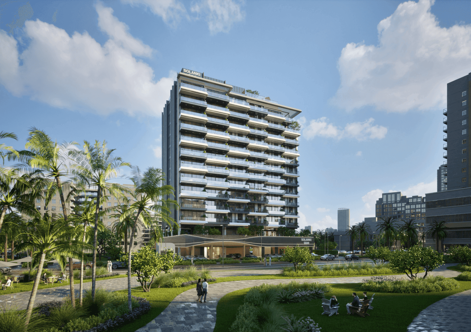 Solanki One by Solanki Realty, Dubailand Residence Complex. Render supplied by developer.