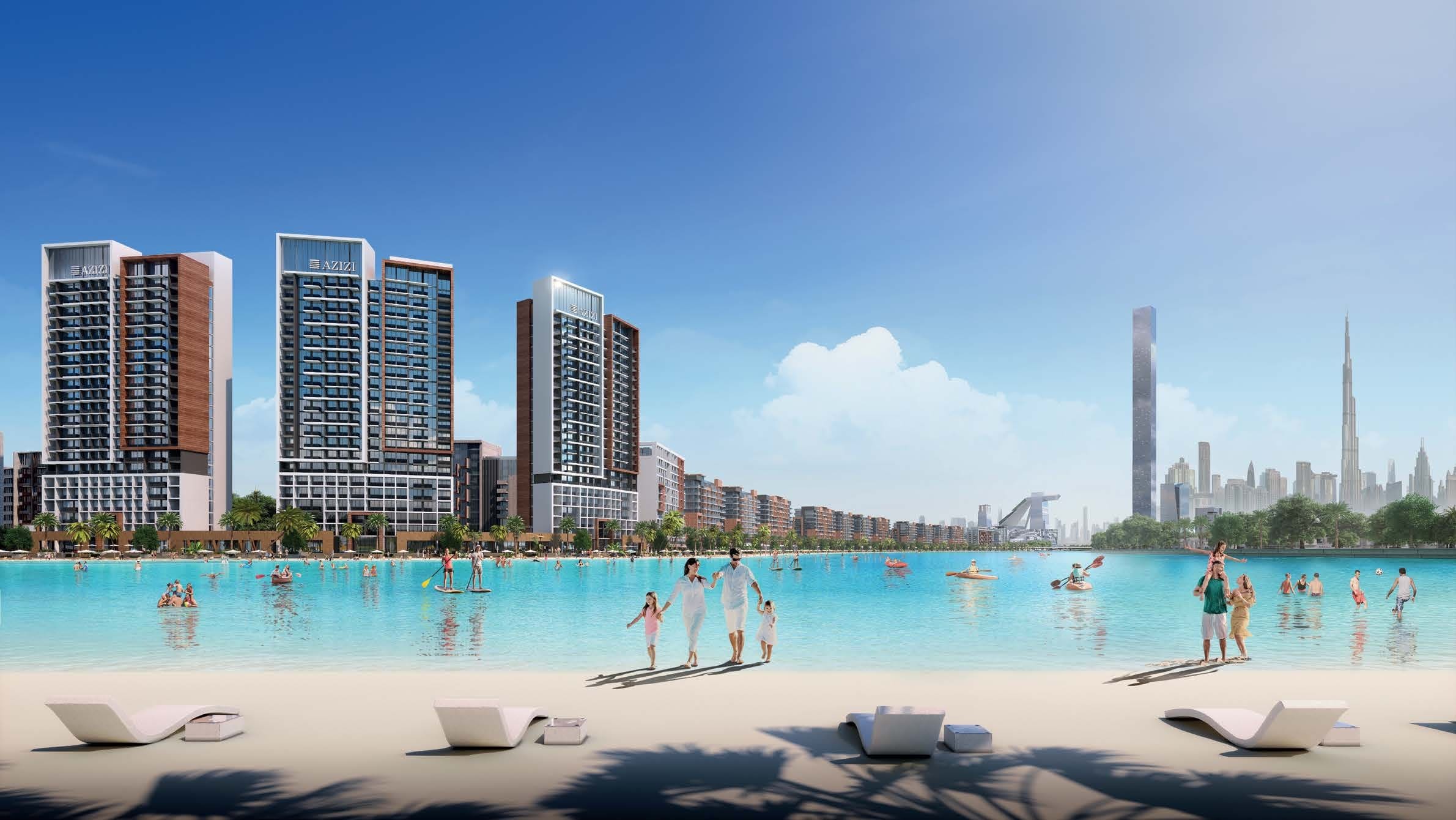 Riviera Beach Front by Azizi, Azizi Riviera at Meydan One. Render supplied by developer.