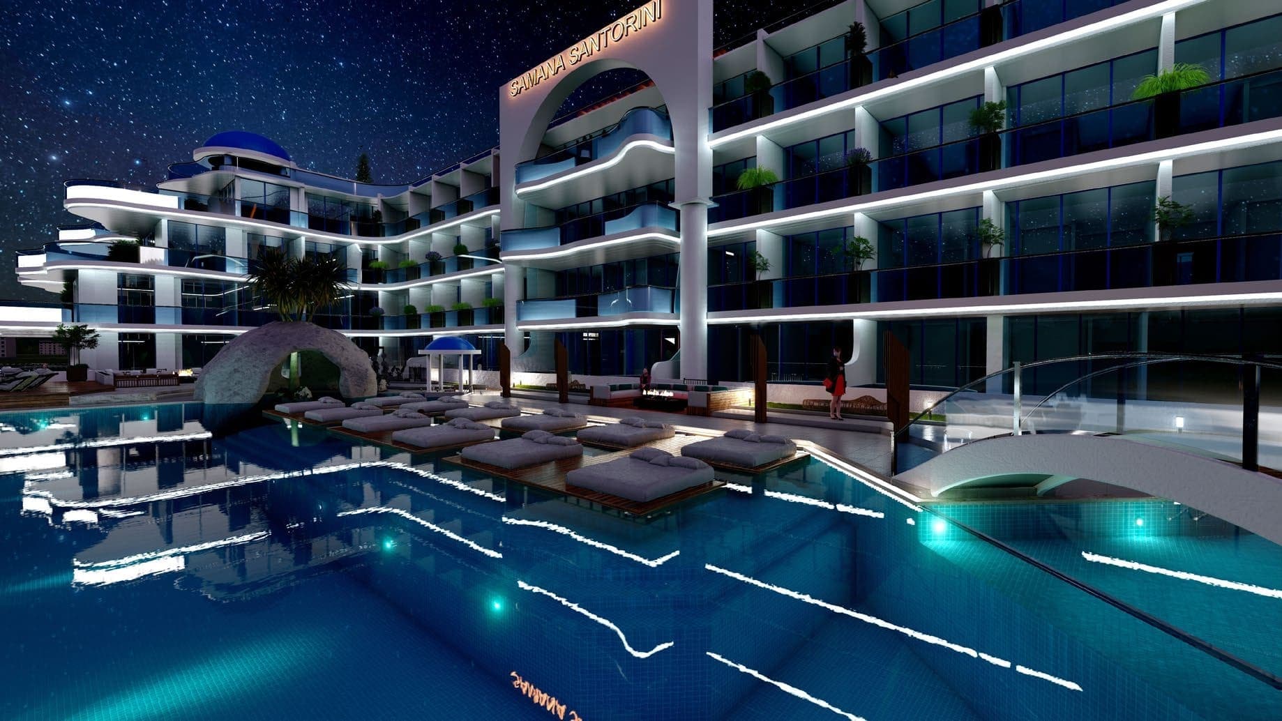Samana Santorini by Samana, Dubai Studio City. Render supplied by developer.