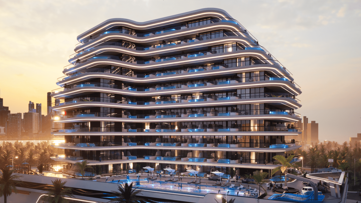 Samana Portofino by Samana, Dubai Production City. Render supplied by developer.