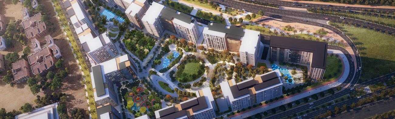 Olfah by Alef, Muwaileh Commercial. Render supplied by developer.