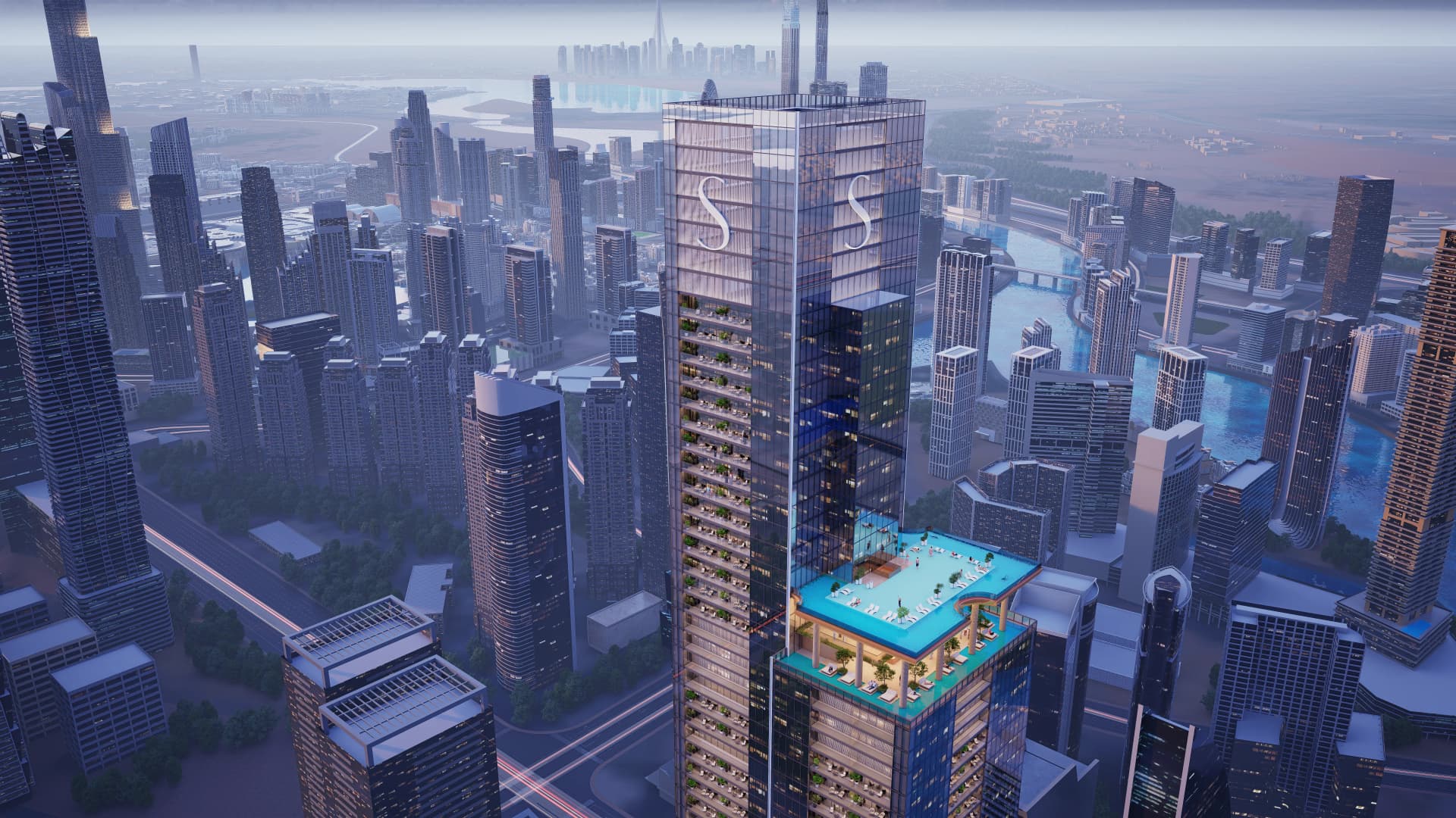 Sobha Skyparks by Sobha, Business Bay. Render supplied by developer.