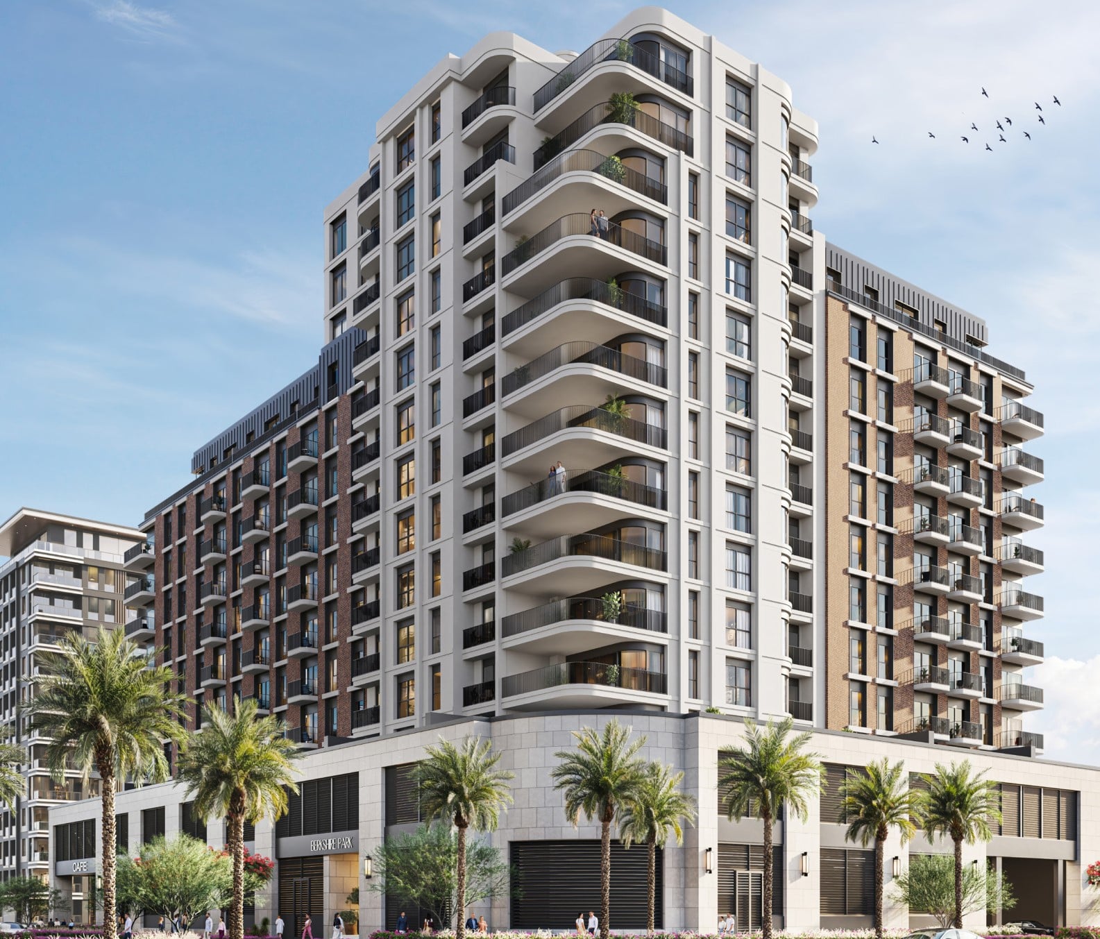 Berkshire Park by Nshama, Town Square. Render supplied by developer.