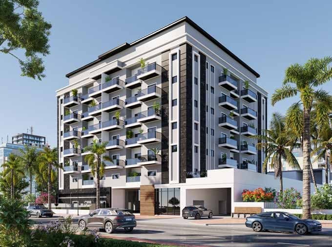 Moonsa Residence by Dugasta, Dubai International City. Render supplied by developer.