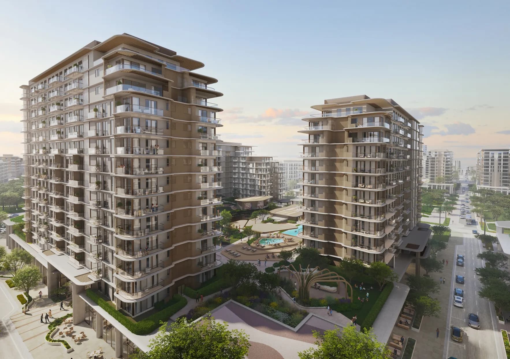 The Strand Lunara by RAK Properties, Al Marjan Island. Render supplied by developer.