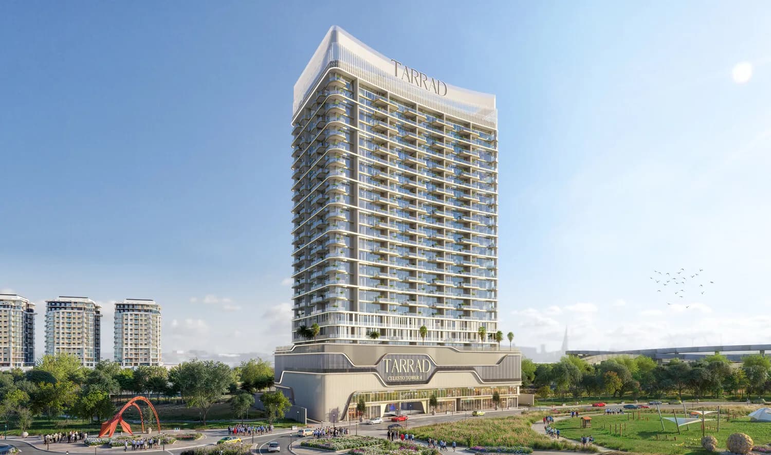 Celesto 4 by Saeed Tarrad Real Estate Development, Dubailand Residence Complex. Render supplied by developer.