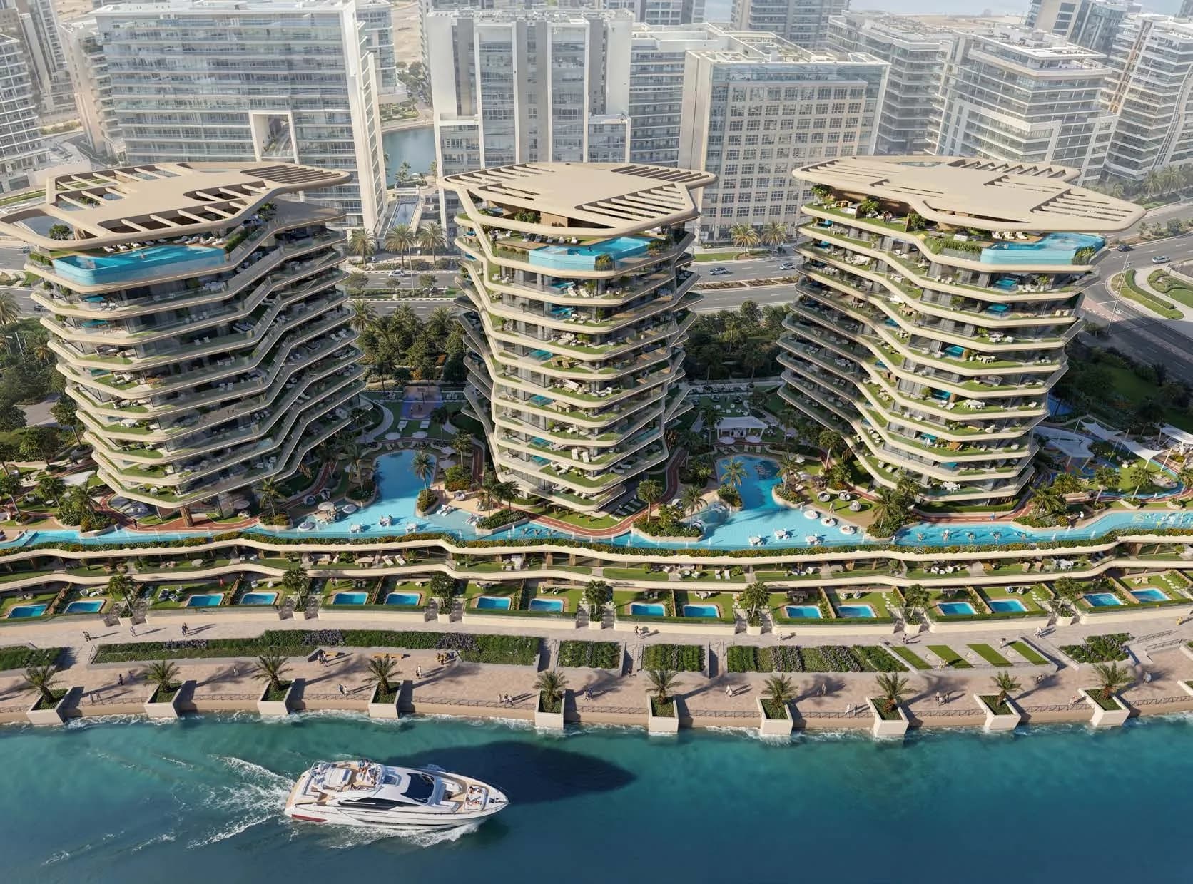 Bab Al Qasr Sea View 51 by Burtville Developments, Al Rahah. Render supplied by developer.