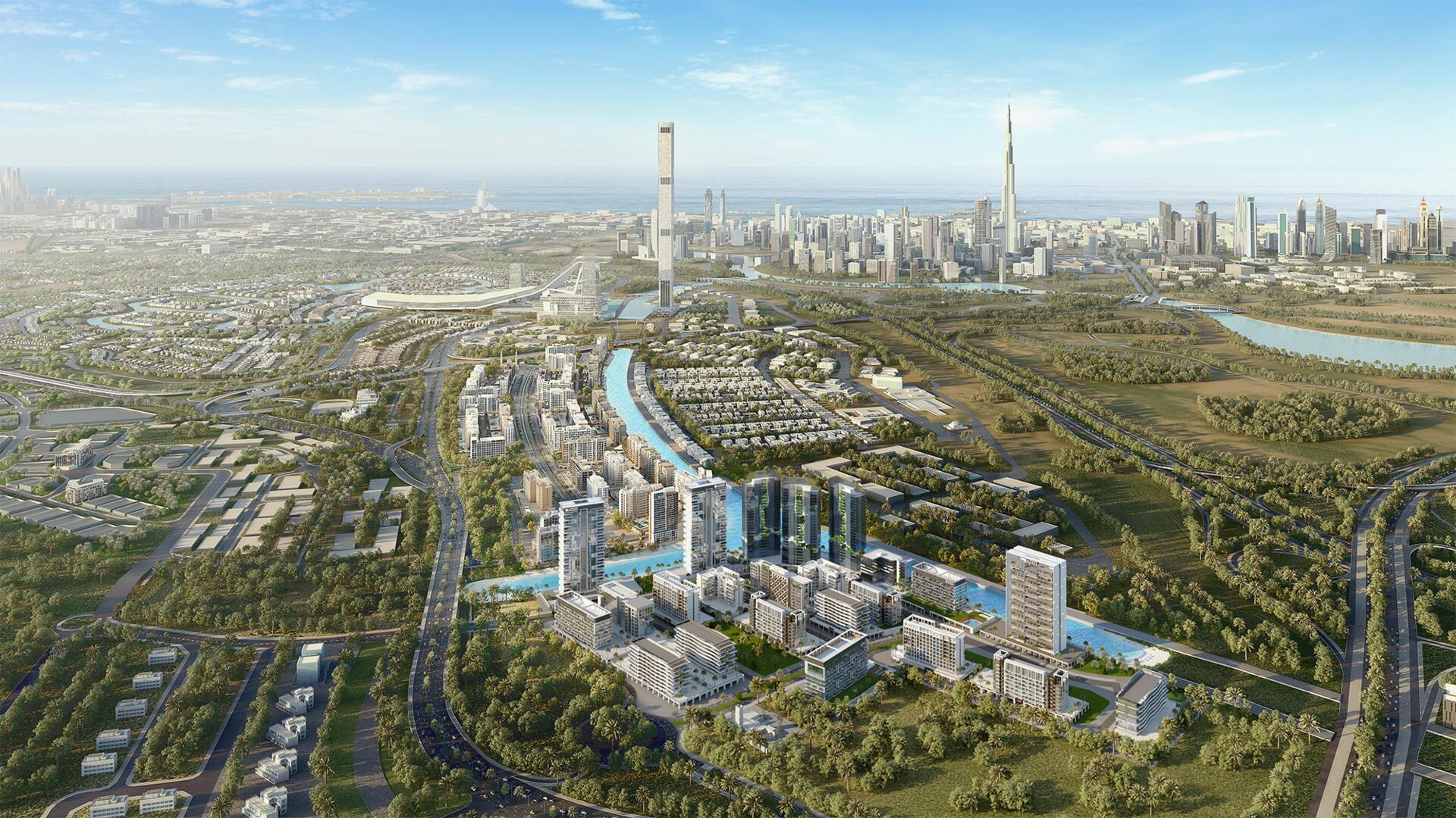 Riviera 55 by Azizi, Al Merkadh. Render supplied by developer.