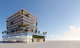 Samana Business Park by Samana, Majan. Render supplied by developer.