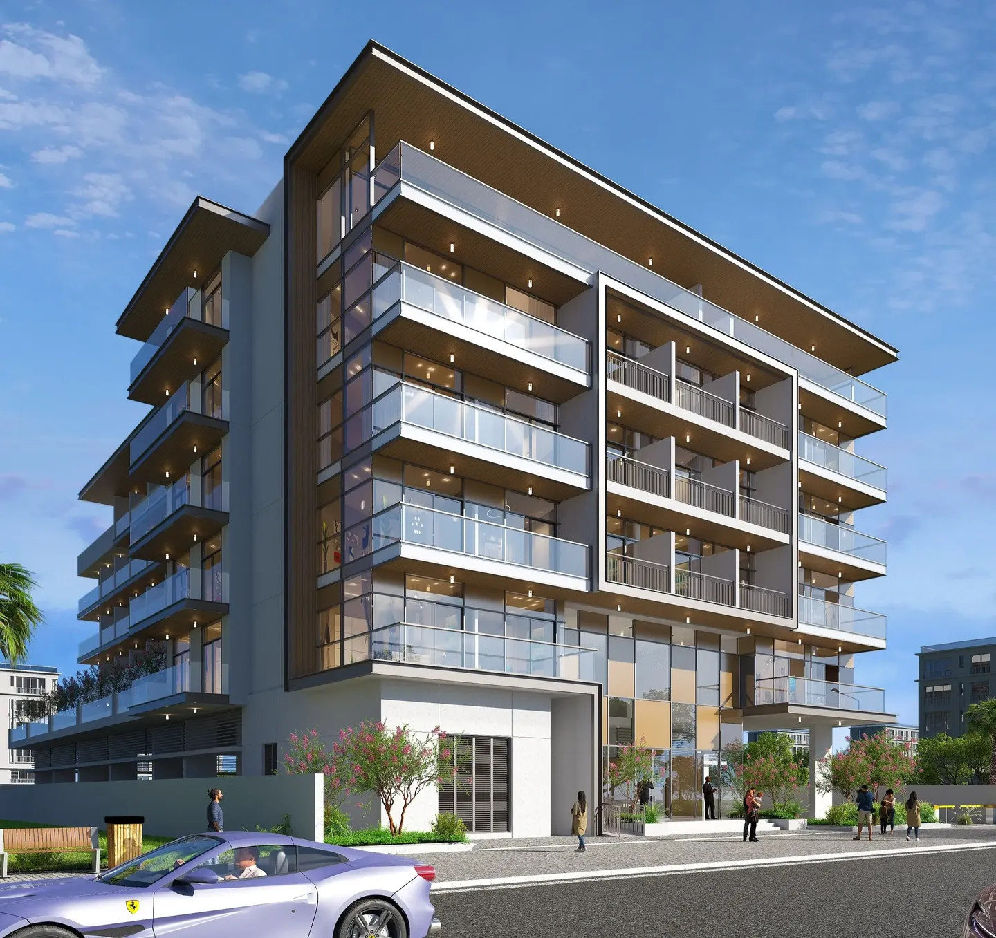27 East End Garden Residences by Mirha Homes, Dubai International City. Render supplied by developer.