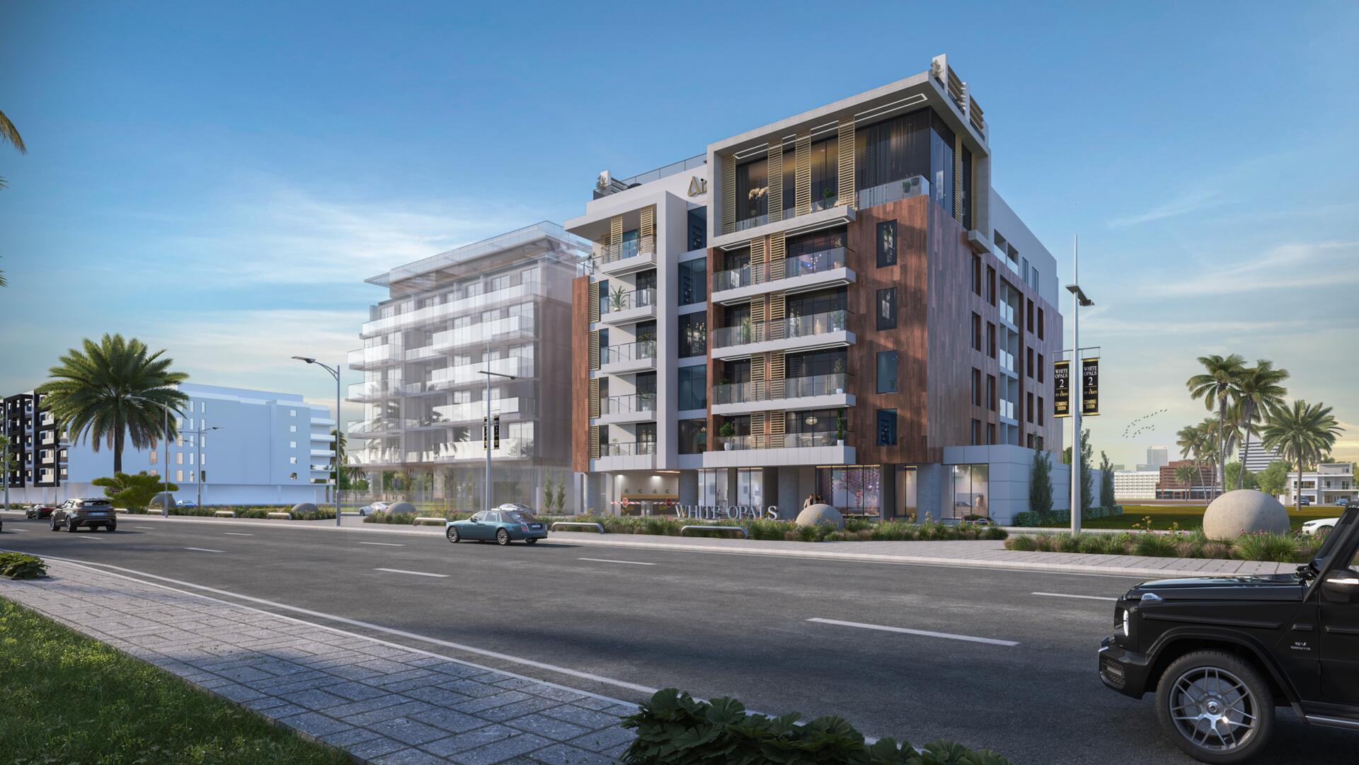 White Opals by AIZN Developers in MBR District 11 (Meydan South), render supplied by developer