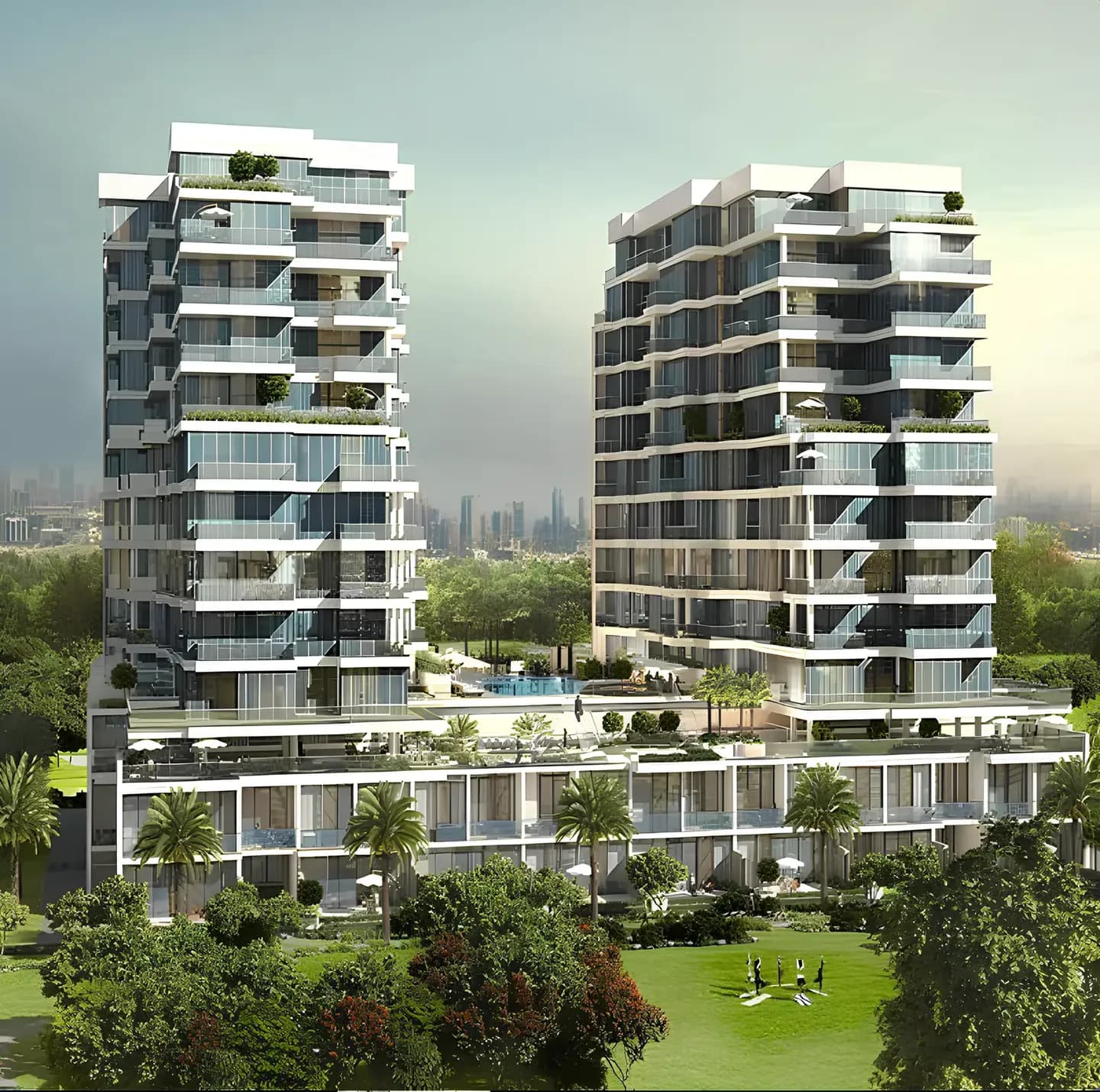 DAMAC Jasmine by Damac, Damac Hills. Render supplied by developer.