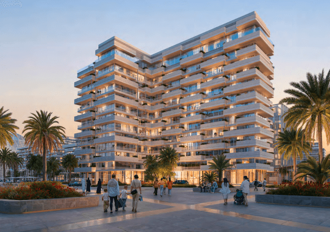 Luluat Marina at Al Raha by ICT Real Estate Development, Al Raha Beach. Render supplied by developer.