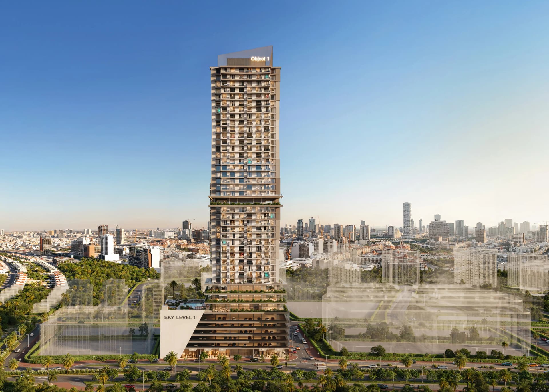 SKY LEVEL 1 by Object One, JVC (Jumeirah Village Circle). Render supplied by developer.