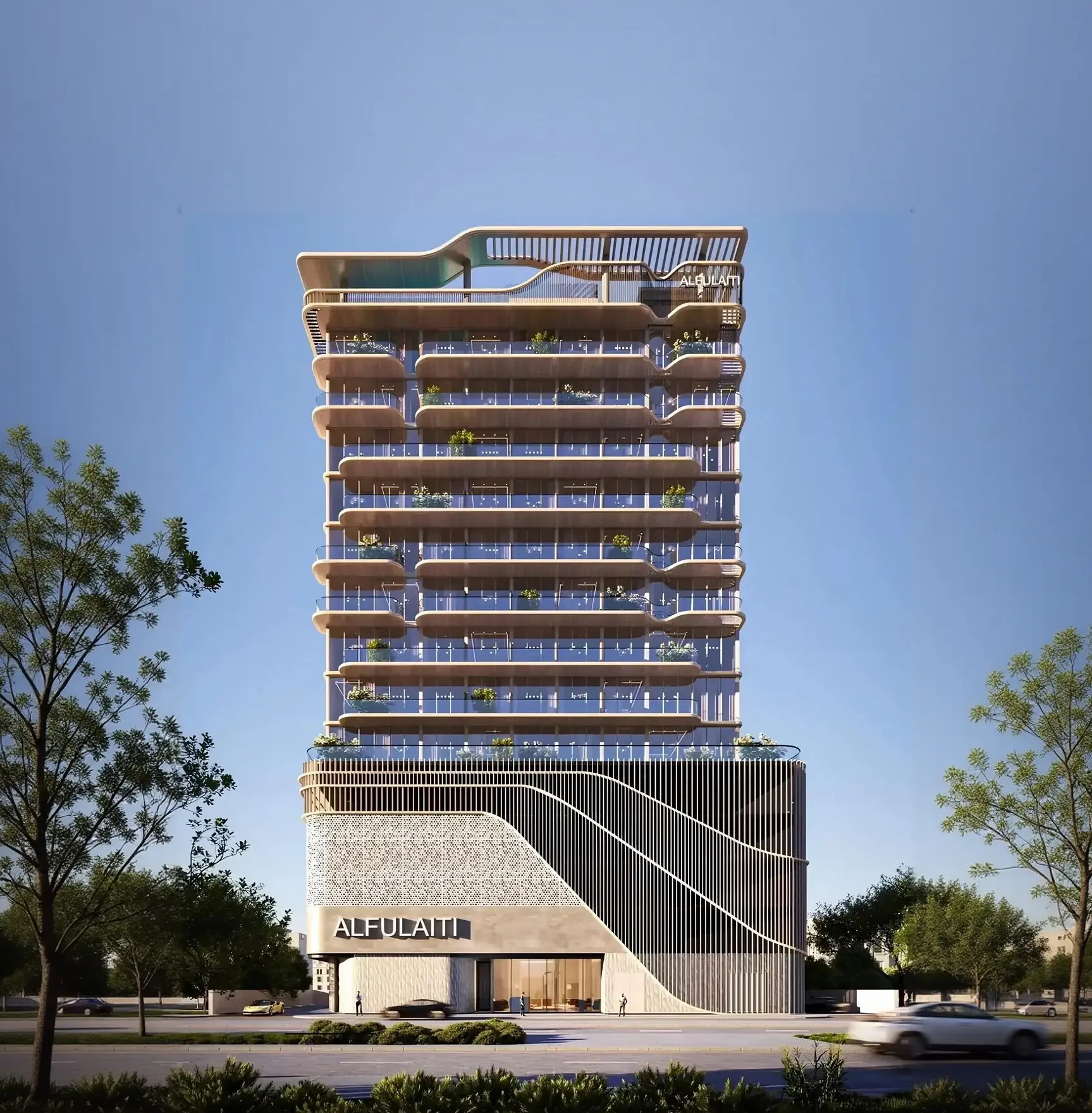 ELAN tower by Alfulaiti Development, Dubailand Residence Complex. Render supplied by developer.