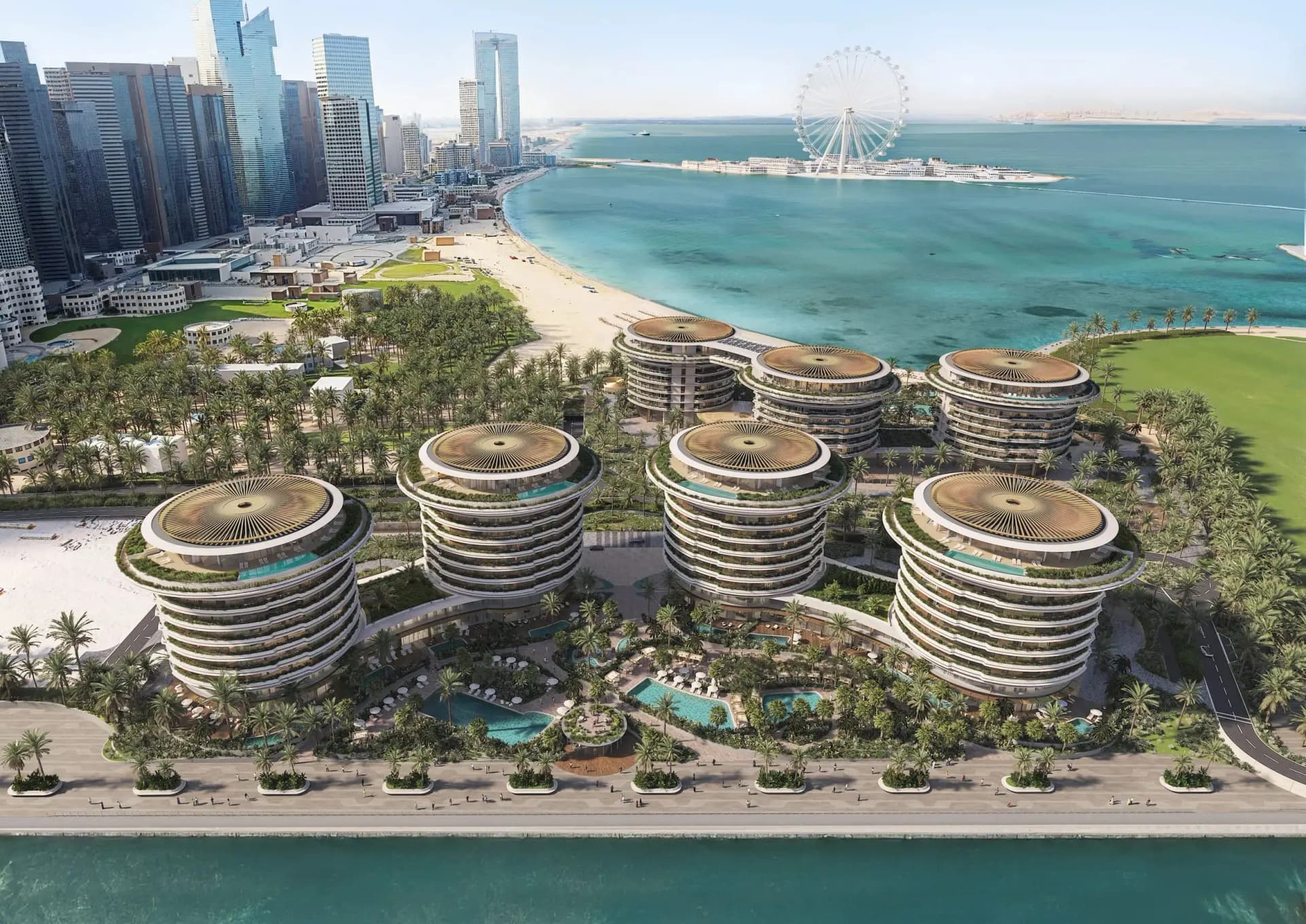 Edition Residences Towers A, C, D by H&H Development, Jumeirah Beach Residence (JBR). Render supplied by developer.