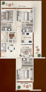 Symbolic Zen Residences 3 BR Apartments floor plan, 1,792 sqft, drawing published by Symbolic Developments