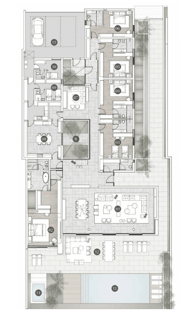 Sea Glints Mansions 5 BR Mansion floor plan, 7,338 sqft, drawing published by Al Zorah Development Company